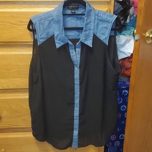Black and Denim tank
